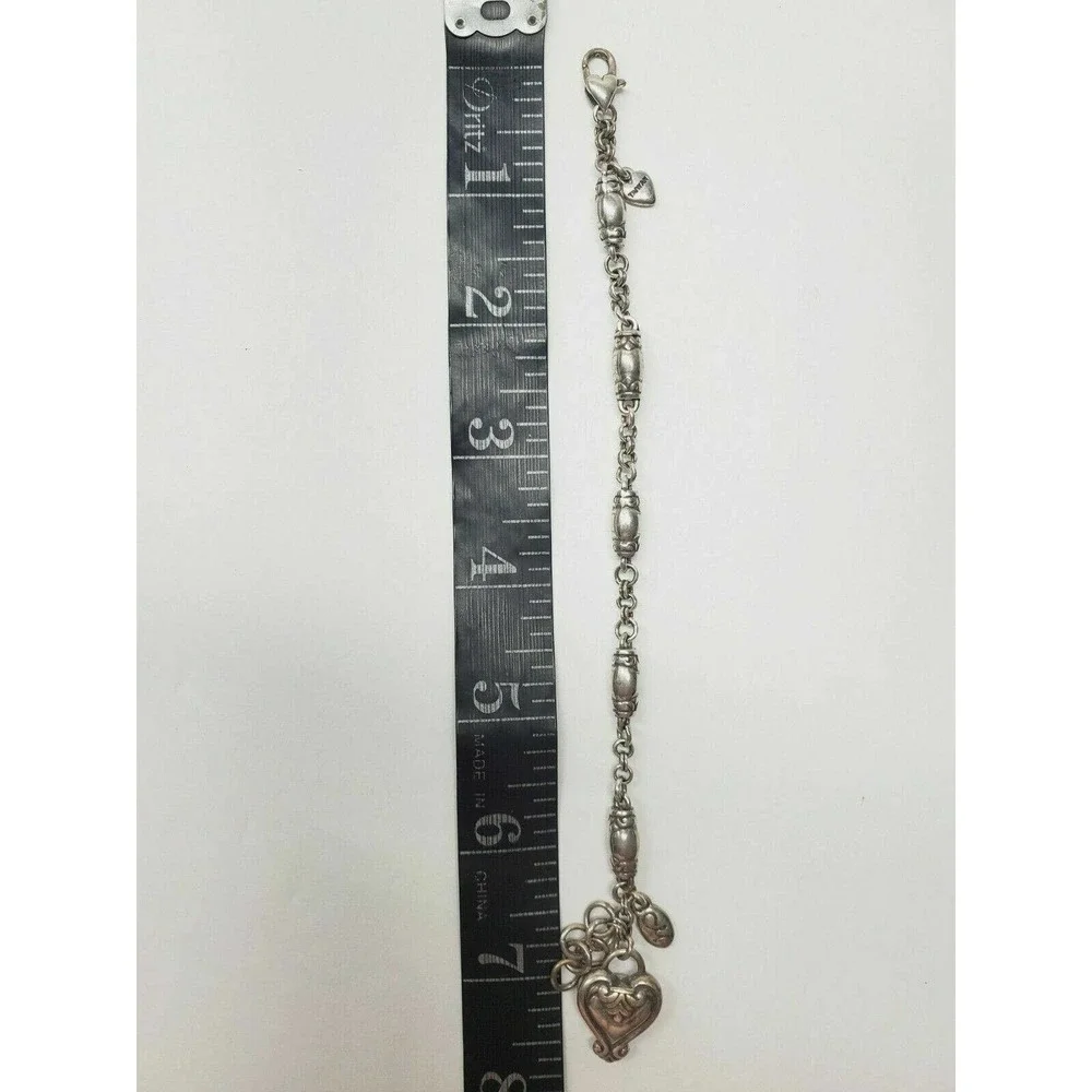 Brighton Silver Tone Barrel‎ Link Bracelet Heart CM Creative Memories Consultant